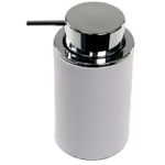 Gedy AC80 Round Soap Dispenser Made From Faux Leather Available in Three Finishes